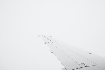 航空摄影的飞机机翼
